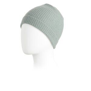 PORTOLANO Sage Merino Wool And Cashmere Blend Ribbed Hat